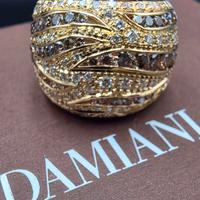 ANELLO DAMIANI ORO DIAMANTI BIANCHI E BROWN