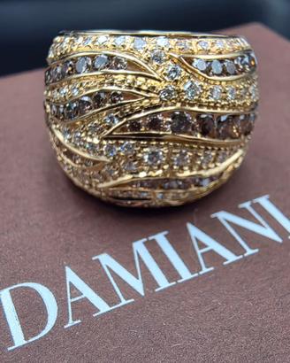 ANELLO DAMIANI ORO DIAMANTI BIANCHI E BROWN