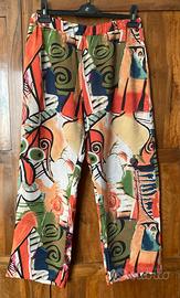 Pantalone donna largo con stampe