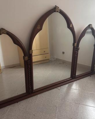 Specchiera trittico in legno, stile classico