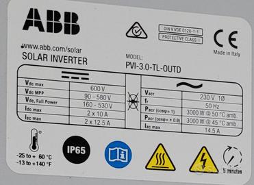 Inverter ABB -One x impianto Fotovoltaico da 3 Kw