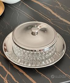 Contenitore porta biscotti in vetro anni 70