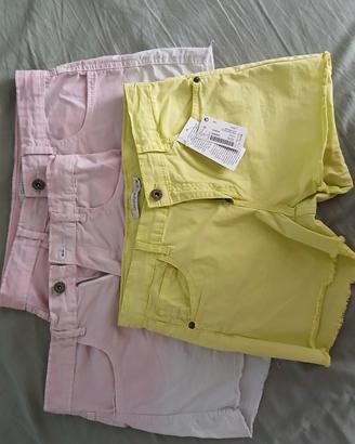 3 paia di pantaloncini denim