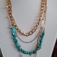 collana con medaglia cameo turchese 