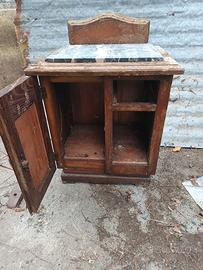 Comodino vintage da restaurare degli anni 50