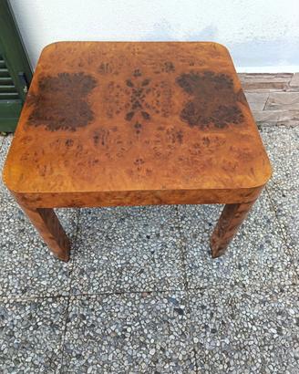 Tavolino 60x60 in radica modernatiato anni 70/80