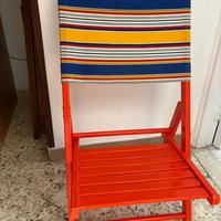 Set due sedie pieghevoli in legno