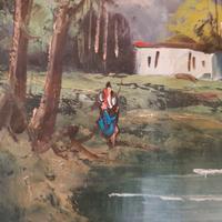 Olio su tela firmato , quadro firmato