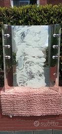 specchio/Vanity mirror vintage anni 70 in acciaio 