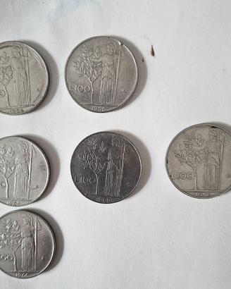 Monete 12x100 lire rare  1956-1964-1966-1969 +5