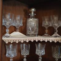 set bottiglia e bicchieri in cristallo per whisky