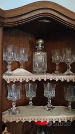 set bottiglia e bicchieri in cristallo per whisky