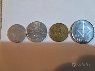 4 monete lira 5 1952 10 1974 20 1958 100 1874 1974