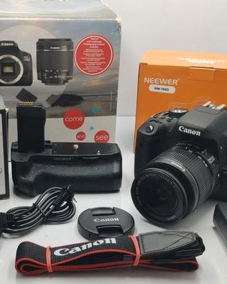 Canon EOS 750D 24 Megapixel WiFi con accessori.