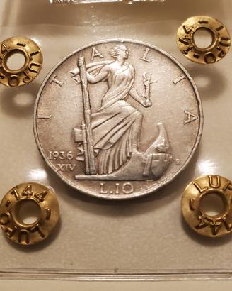 10 lire 1936 impero periziata 