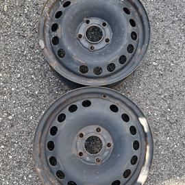 2 - CERCHI IN LAMIERA OPEL 6X15 5X110 ET43 CB 65,1