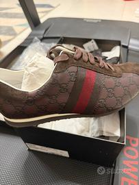 Gucci sneakers uomo GG marroni originali 42+ nuove