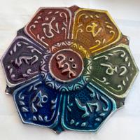 Porta Incenso Esagono 7 Chakra Simboli