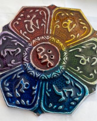 Porta Incenso Esagono 7 Chakra Simboli