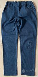 Pantaloni leggeri blu cotone e viscosa taglia l