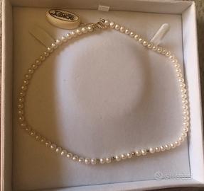 Collana di perle con gancio oro 18k