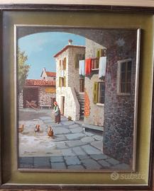 Dipinto olio autore C. Divano