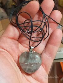 Ciondolo a cuore  in Fluorite
