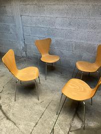 SET 4 SEDIE VINTAGE LEGNO CURVATO FAGGIO DESIGN