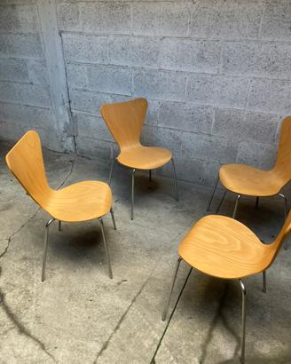 SET 4 SEDIE VINTAGE LEGNO CURVATO FAGGIO DESIGN