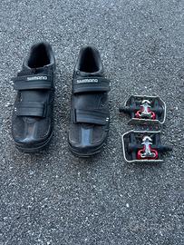 Scarpe MTB Shimano N. 43 + Pedali SPD/Flat