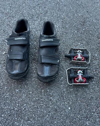 Scarpe MTB Shimano N. 43 + Pedali SPD/Flat