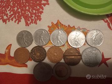 Monete italiane e gettone telefonico 7805