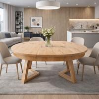 Tavoli in legno ovali o rotondi allungabili