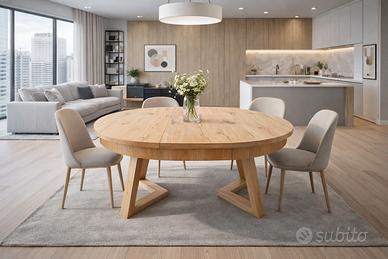 Tavoli in legno ovali o rotondi allungabili