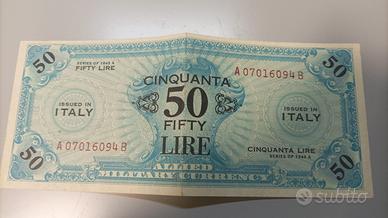 50 Lire occupazione americana in italia bilingue