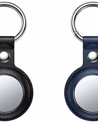 Lotto 2 Custodie Pelle per Tracker 32mm-Nero + Blù