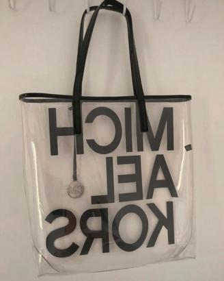 Borsa tote trasparente e nera Michael Kors
