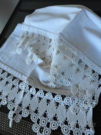 Asciugamano in canapa di cotone con pizzo