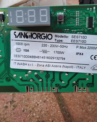 Scheda lavatrice san Giorgio modello SES710D