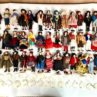 Lotto 52 bambole in ceramica artigianale