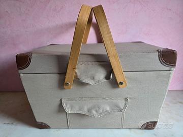 Cestino picnic 46x30x30h nuovo con stoviglie