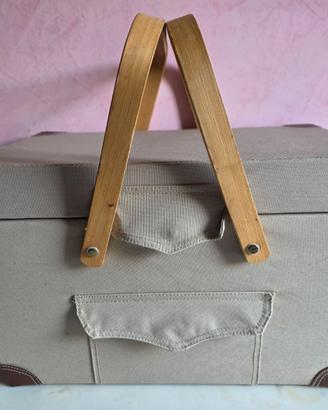 Cestino picnic 46x30x30h nuovo con stoviglie