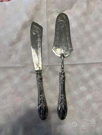 Set torta 2 pezzi argento 800 mai usati