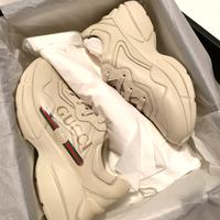 Scarpe Sneaker Gucci Kids n 31 panna logo GG box