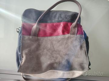Borsa vera pelle morbida patchwork