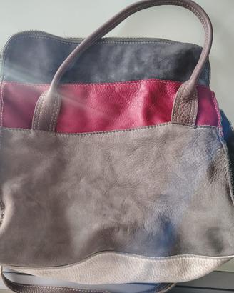 Borsa vera pelle morbida patchwork