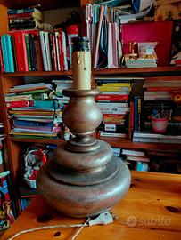 base lampada XXL vintage legno tornito