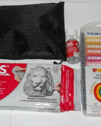 DAS grigio + Attrezzi + VerniDas + tempera scuola