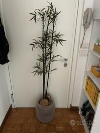 Composizione decorativa bambù 160 cm con vaso