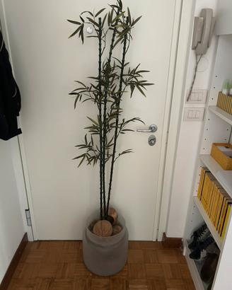 Composizione decorativa bambù 160 cm con vaso